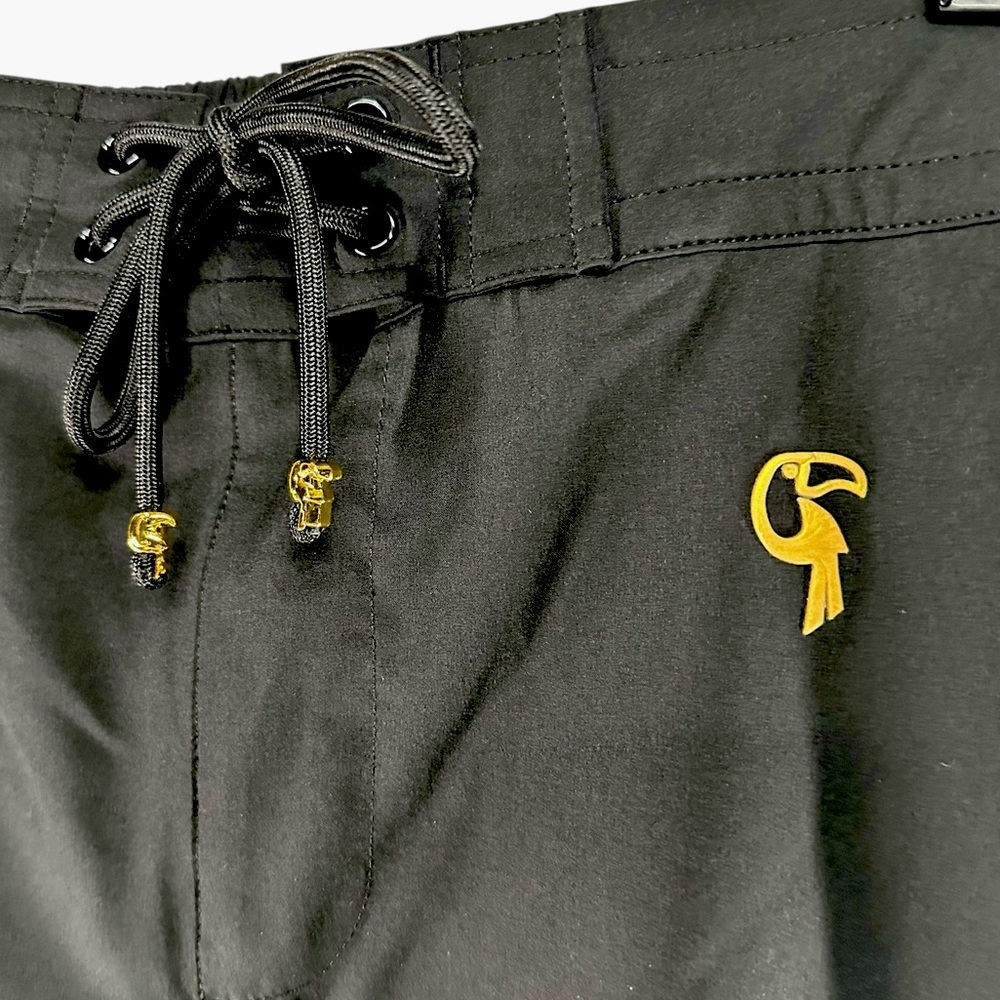TUCANN / Black Swim Trunks with Gold Details / Medium - Picture 8 of 9